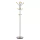 Kabáttartó, átmérő x magasság 400 x 1850 mm, 4 kalaptartó + 4 kabáttartó akasztó, 3 kiegészítőtartó akasztó, fémből, márvány talppal, ezüst színű