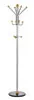 Kabáttartó, átmérő x magasság 400 x 1850 mm, 4 kalaptartó + 4 kabáttartó akasztó, 3 kiegészítőtartó akasztó, fémből, márvány talppal, ezüst színű