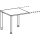 Összekötő tábla, széxméxma 1000x800x680-800 mm, magasságállítható, világosszürke asztallap, ezüst kerek csőváz
