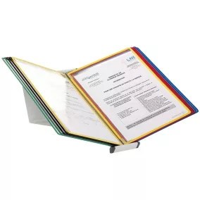   Lapozórendszer asztali, 10 din a4 pvc tábla, vegyes: kék, piros, sárga, zöld, fekete, súly 2 kg