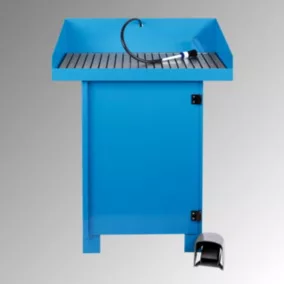  Alkatrésztisztító eszköz, széxméxma 800x500x1100 mm, teherbírás 150 kg, purgasol speciális tisztítószerrel, 50 literes hordóval együtt, munkamagasság 895 mm