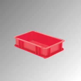   Euronorm konténerek, pp, zárt alj és oldalak, űrtartalom 2,7 l, hxszxm 300x200x75 mm, piros szín, 8 darabos csomag