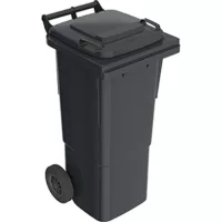 Nagyméretű, 80 l-es hdpe hulladéktároló, antracitszürke, mobil