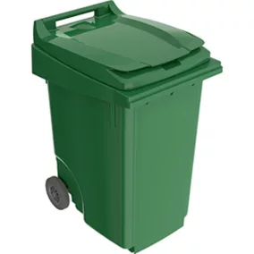   Nagyméretű, 120 l-es hdpe zöld, mobil hulladéktároló, mobil, zöld hdpe hulladéktároló, az en 840 szabvány szerint