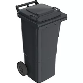   Nagyméretű hulladéktároló 240 l hdpe antracitszürke mobil, 240 l-es hdpe antracitszürke, mobil hulladéktároló, en 840 szabvány szerint