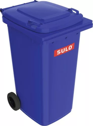 Nagyméretű, 240 l-es hdpe kék mobil hulladéktároló, 240 l-es hdpe kék színű, mobil hulladéktároló, en 840 szabvány szerint