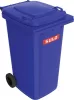 Nagyméretű, 240 l-es hdpe kék mobil hulladéktároló, 240 l-es hdpe kék színű, mobil hulladéktároló, en 840 szabvány szerint