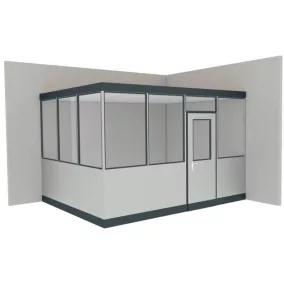   Csarnok iroda, kétoldalas, padló nélkül, 2 lámpával, széxméxma 3050x3050x2630 mm, ral 9002 szürkésfehér, keret ral 7016 antracit