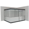 Csarnok iroda, kétoldalas, padló nélkül, 2 lámpával, széxméxma 3050x3050x2630 mm, ral 9002 szürkésfehér, keret ral 7016 antracit