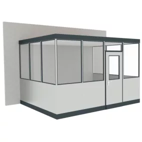   Csarnok iroda, 3 oldalas, épületfalra szerelhető, lábazat nélkül, 2 lámpával, széxméxma 3045x3050x2630 mm, ral 9002 szürkésfehér, keret ral 7016 antracit
