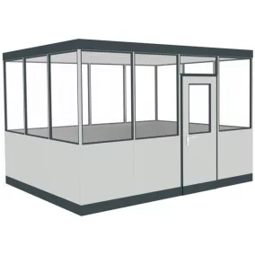   Csarnok iroda, 4 oldalas szabadon álló, lábazat nélkül, 2 lámpával, széxméxma 3045x3045x2630 mm, ral 9002 szürkésfehér, keret ral 7016 antracit