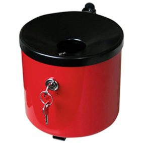   Fali hamutartó, zárható, űrtartalom 2,4 liter, mé x ma 150x145 mm, acéllemez piros