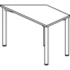 Tárgyalóasztal, széxméxma 800/1600x693x720 mm, trapéz alakú, 4 lábú váz, asztallap/váz színe világosszürke/ezüst