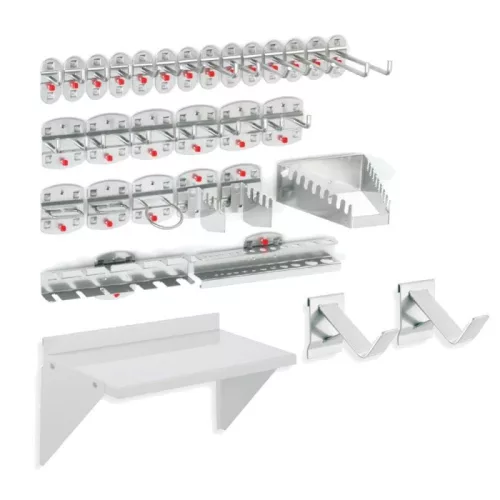 Kétoldalas rendszeregység, 8 perforált és 2 réselt panellel, széxméxma 1000x430x1790 mm, ral 5010 panelek