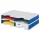 Iktatórendszer, kiegészítő modul, 2x2 rekesz, széxméxma 485x331x140 mm, polisztirol, szürke/kék