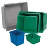 Grp szögletes tartály, targoncazsebek nélkül, űrtartalom 100 l, hxszxm felső külső/belső méret 880/800x580/500x290/280 mm, zöld színű