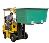 Grp szögletes tartály, targoncazsebek nélkül, űrtartalom 100 l, hxszxm felső külső/belső méret 880/800x580/500x290/280 mm, zöld színű