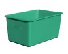 Grp szögletes tartály, targoncazsebek nélkül, űrtartalom 100 l, hxszxm felső külső/belső méret 880/800x580/500x290/280 mm, zöld színű