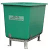 Grp szögletes tartály, targoncazsebek nélkül, űrtartalom 100 l, hxszxm felső külső/belső méret 880/800x580/500x290/280 mm, zöld színű