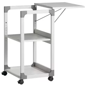   Kocsi írásvetítőkhöz és projektorokhoz, széxméxma 508x432x882 mm, 3 polc, állítható dőlésszögű felső polc, világosszürke