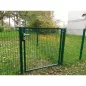   Egyszárnyú nyílókapu, 50x200 mm-es hálós töltet, 40x40 mm-es keret, 60x60 mm-es oszlopok, szélesség x magasság 1000x1000 mm, horganyzott, ral 6005