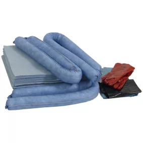   Vészhelyzeti készlet, széxméxma 600x200x400 mm, felvétel. 50 l, tartalom: 35 db 400x500 mm-es kendő, 3 hurok, 10 db törlőkendő, olajokhoz, kék színű