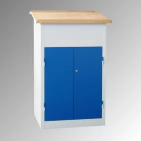   Álló íróasztal, zárt szekrénykialakítás, 2 fix polc, fix asztallap, széxméxma 700x600x1100/1200 mm, ral 3000