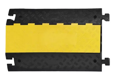 3 csatornás kábelhíd, fekete-sárga színű, kemény gumi keverékből, fedéllel hxszxm 960x600x75 mm