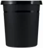 Műanyag papírkosár, űrtartalom 18 l, átmérő x magasság 260 x 310 mm, fekete, 5 darabos csomag
