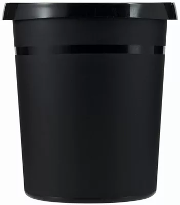 Műanyag papírkosár, űrtartalom 18 l, átmérő x magasság 260 x 310 mm, fekete, 5 darabos csomag