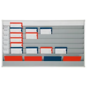   Munkatervező széles, címkecsíkkal, 6 rekesszel, 1 tárolórekesszel, sz x m x ma 1580x76x900 mm