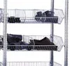 Apróalkatrész polc dróttálcákkal, alsó rész, széxméxma 875x400x2000 mm, 4 szint hálós tálcákkal, 2 szint farostlemez padlóval, polcterhelés 250 kg