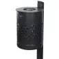   35 l-es szabadon álló hulladékgyűjtő, perforált fedéllel, mé x ma 340x475 mm, q-cső oszloppal betonba ágyazáshoz, betétedény nélkül, tűzihorganyzott