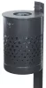 35 l-es szabadon álló hulladékgyűjtő, perforált fedéllel, mé x ma 340x475 mm, q-cső oszloppal betonba ágyazáshoz, betétedény nélkül, tűzihorganyzott