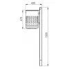 35 l-es szabadon álló hulladékgyűjtő, perforált fedéllel, mé x ma 340x475 mm, q-cső oszloppal betonba ágyazáshoz, betétedény nélkül, tűzihorganyzott