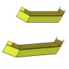 Ütközésvédő korlát, kereszttartó hossza 500 mm, magasság 120 mm, sárga