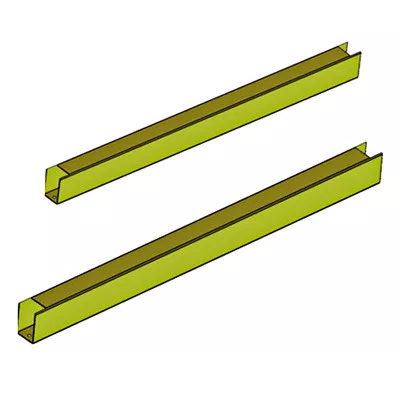 Ütközésvédő korlát, kereszttartó hossza 500 mm, magasság 120 mm, sárga