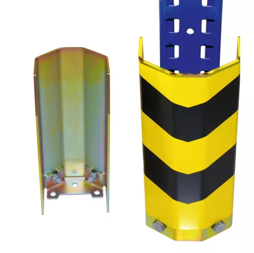 Első ütközésvédő készlet, frontális védelem, szélesség 100 mm, magasság 400 mm, csavarokkal, konzolokkal és rögzítőanyagokkal együtt, sárga/fekete