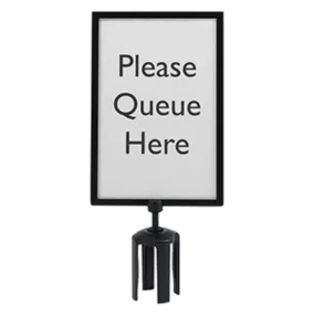   Táblatartó, oszlopra rögzíthető, fekete fémkeret akrilüveggel, din a4 álló formátum