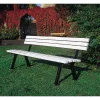 Pad öntöttvas lábakkal és fa erősítésű pvc lécekkel, fa maggal, szé x mé (ülésmélység) x ma 2000x370x780 mm, fehér