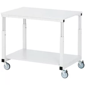   Asztalkocsi tárolópolccal, mobil, 4 forgógörgővel, széxméxma 500x700x650-1000 mm, teherbírás 150 kg, ral 7035