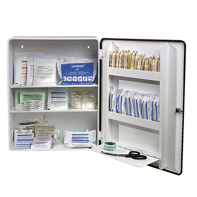 Elsősegély szekrény din 13169 szerint töltettel, szé x mé x ma 452x170x552 mm