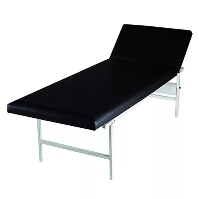 Csőacélból készült pihenőszobai nyugágy, fekvőfelület hxszxm 2000x700x500 mm, fekete