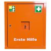 Elsősegély szekrény a din 13169 szabvány szerint, zárható, narancssárga, 2 polccal, széxméxma 490x200x560 mm, töltettel