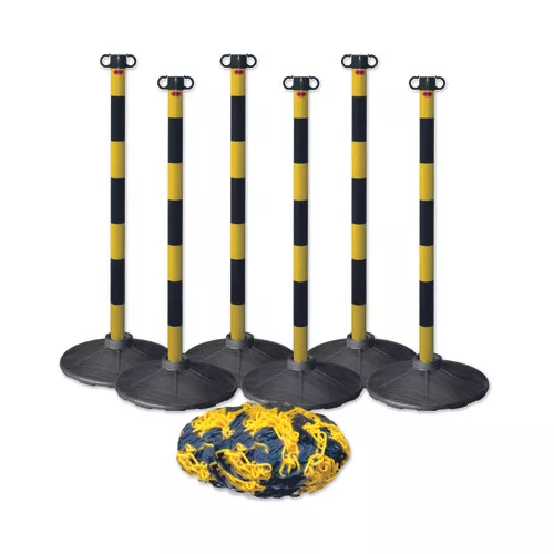 JSP HDE100 lánckorlát oszlop fekete/sárg