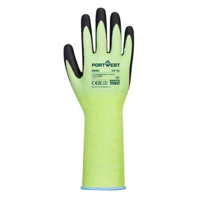 Zöld vágásbiztos kesztyű hosszú mandzsetta