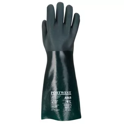 Duplán mártott PVC védőkesztyű 45cm