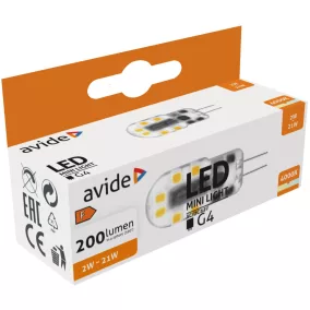 Avide LED 2W G4 NW 4000K Fekvő