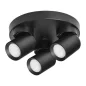   Adviti spot lámpa fali és mennyezeti fekete kerek 3xGU10 málta  
