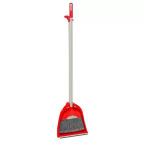 Seprű+szemétlapát piros 110cm